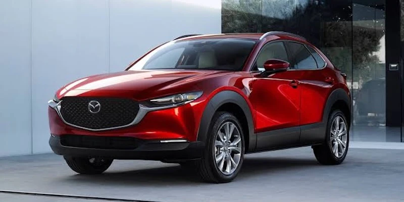A red 2025 Mazda CX-30.