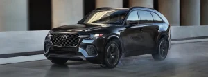 A black 2025 Mazda CX-70 MHEV.
